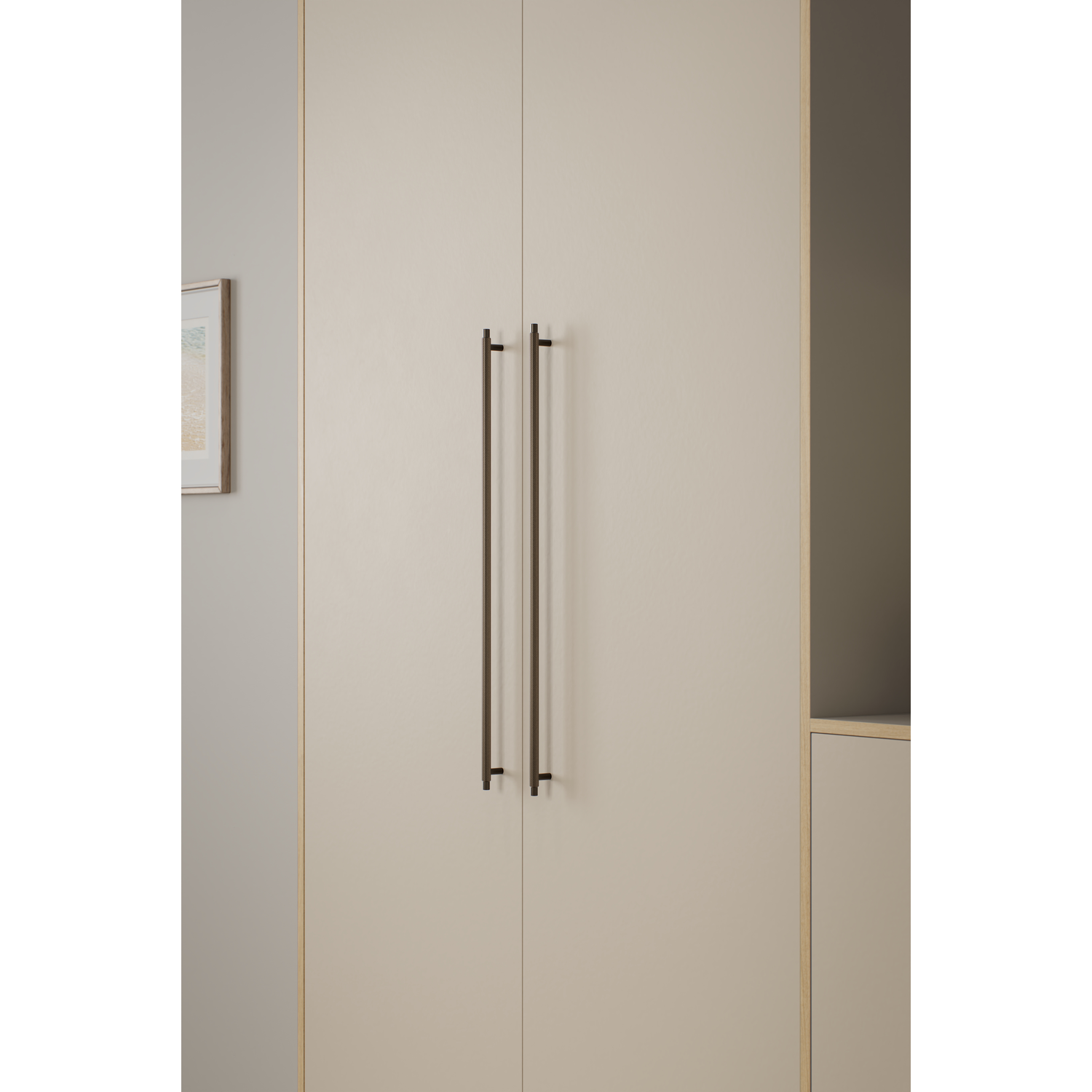 Greep MANOR LONG BA640 L694 alu + zamak mat bronze